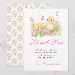 Spring Chick Easter Brunch Thank You Card