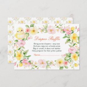 Spring Chick Floral Baby Shower Enclosure Card