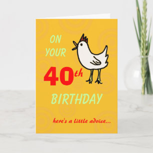 Spring Chicken 40th Birthday Card