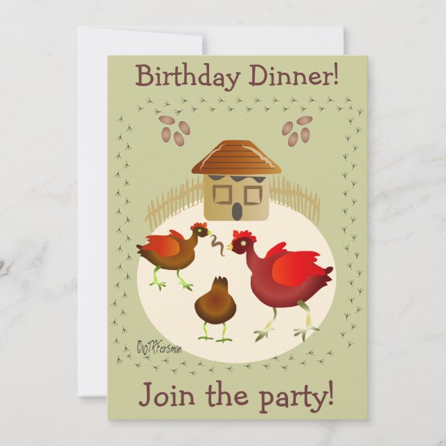 Spring chicken art card any occasion-customise! (Front)