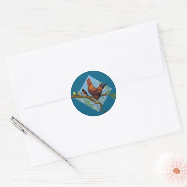 Spring Chicken Classic Round Sticker (Envelope)