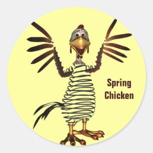 Spring Chicken Classic Round Sticker