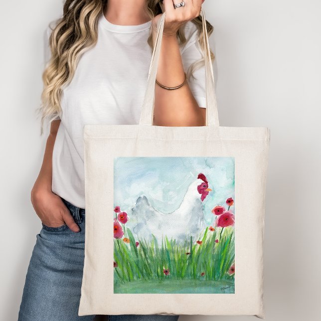 Spring Chicken Tote Bag (Fun Chicken Tote Bag)