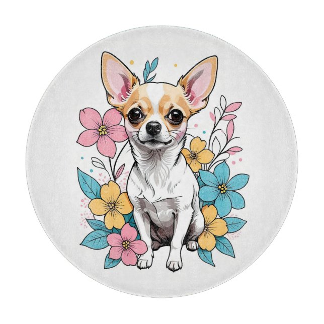 Spring Chihuahua Cutting Board (Front)