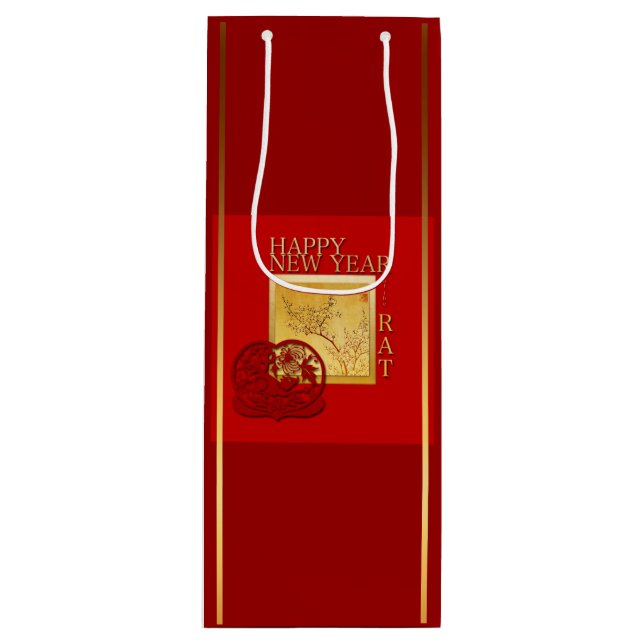 Spring Chinese Rat Year 2020 Wine Gift Bag (Front)