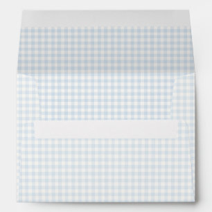 Spring Classic Gingham Powder Blue Envelope