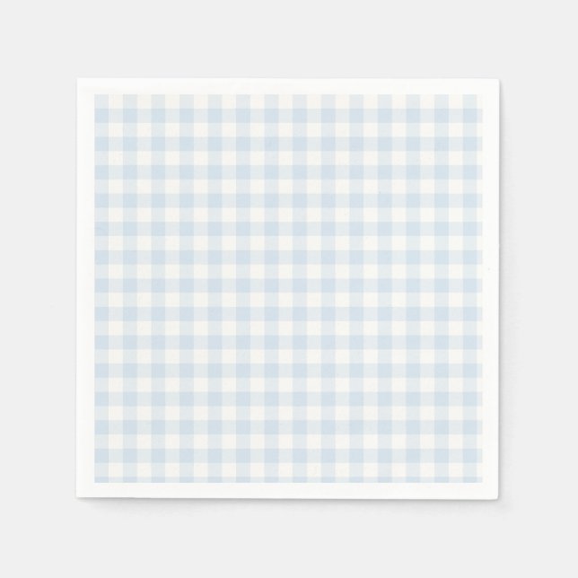 Spring Classic Gingham | Powder Blue Napkin (Front)