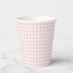 Spring Classic Gingham Soft Blush Paper Cups