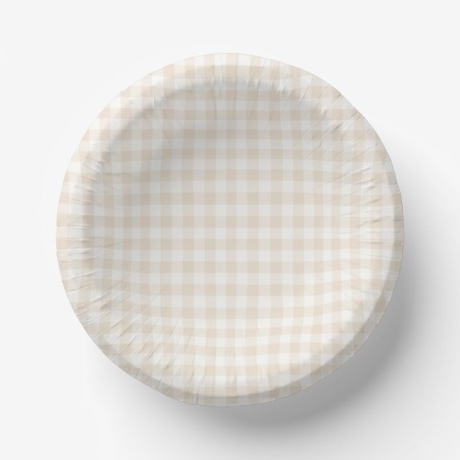 Spring Classic Gingham | Soft Linen Paper Plate (Front)