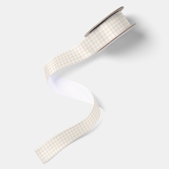 Spring Classic Gingham | Soft Linen Satin Ribbon (Front+Back)