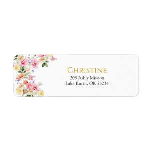 Spring Colorful Floral Bridal Shower Address Label Return Address Label