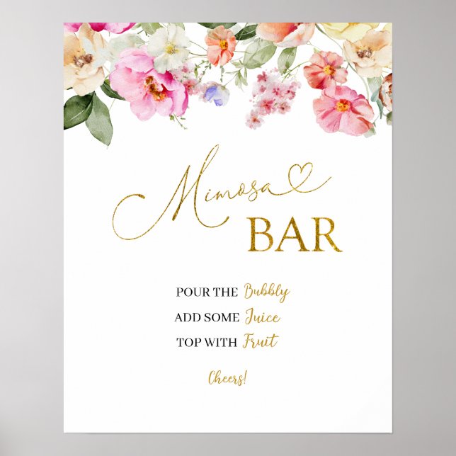 Spring Colorful Floral Mimosa Poster (Front)