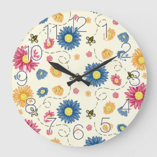 Spring Colors Large Clock