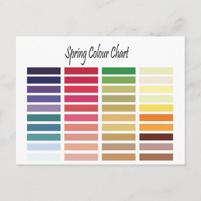 Spring Colour Chart Postcard (Front)