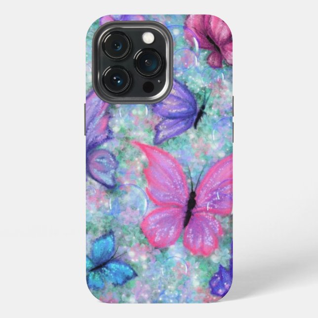 Spring Colourful Butterflies Flying iPhone Case (Back)