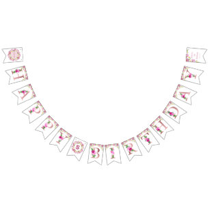 Spring Colourful Flower Kids Birthday Bunting