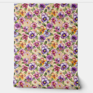 Spring colourful violets flowers purple floral wallpaper