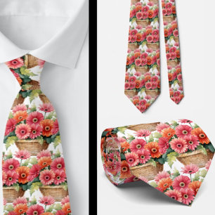 Spring Colours Gerbera Daisies Tie