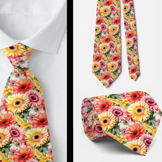 Spring Colours Gerbera Daisies Tie (Creator Uploaded)