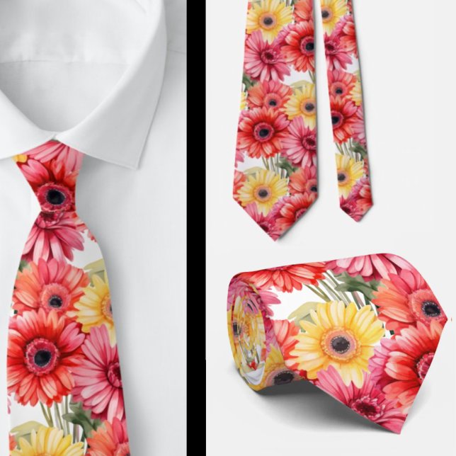 Spring Colours Gerbera Daisies Tie (Creator Uploaded)