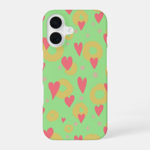 Spring Colours Hearts Doughnut Rings Polka Dots iPhone 16 Case