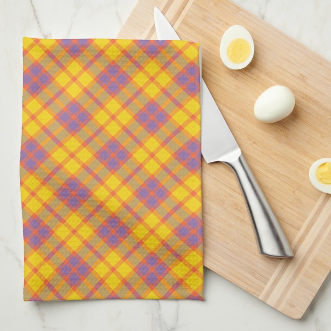 Spring Colours Plaid Pattern Kitchen Towel (Quarter Fold)