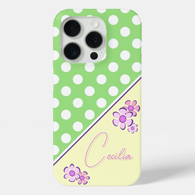 Spring Colours Template For Your Name Polka Dots Case-Mate iPhone Case (Back)