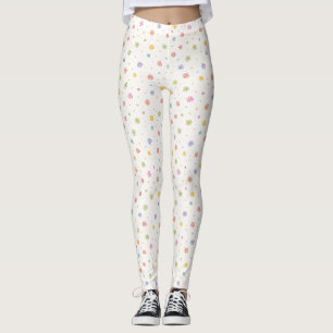 Spring Confetti Floral Watercolor Scatter Leggings
