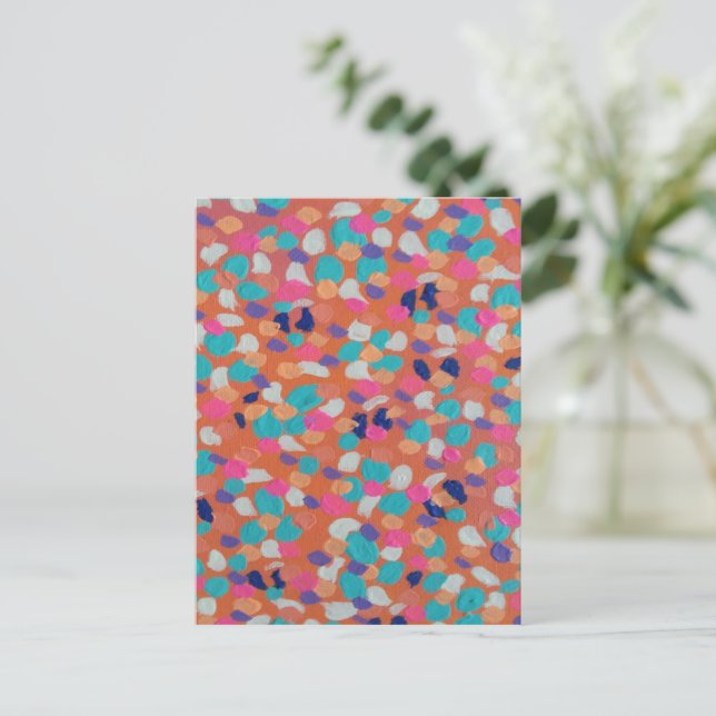 Spring Coral Abstract  Postcard (Standing Front)