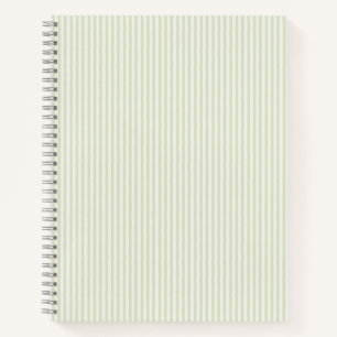 Spring Cottage Stripe Light Soft Green Notebook