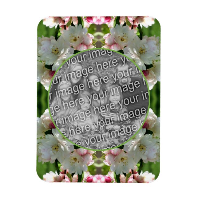 Spring Crabapple Blossoms Frame Add Your Photo Magnet (Vertical)
