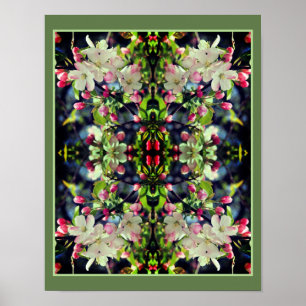 Spring Crabapple Blossoms Mirror Abstract Poster