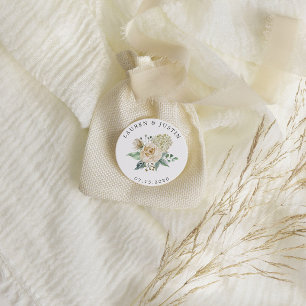 Spring Cream Garden Floral Classic Round Sticker