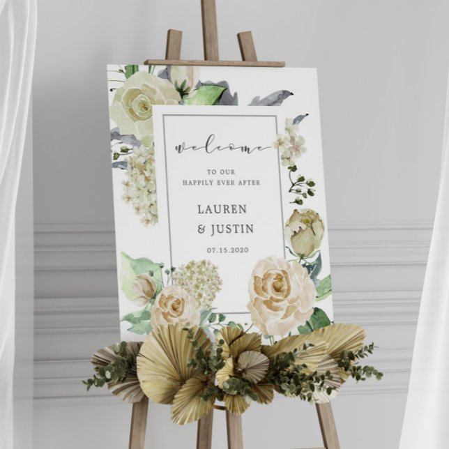 Spring Cream Garden Floral Wedding Welcome Poster (Creator Uploaded)