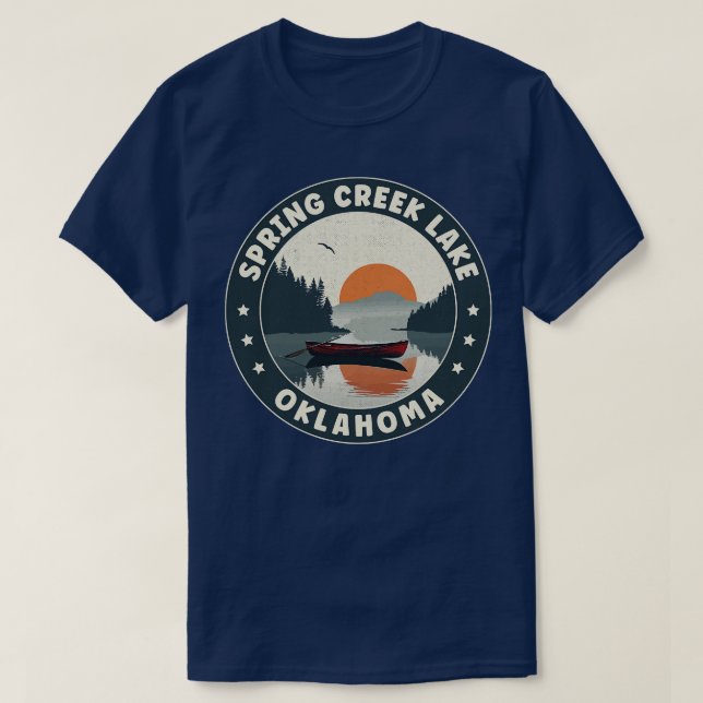 Spring Creek Lake Oklahoma Sunset T-Shirt (Design Front)