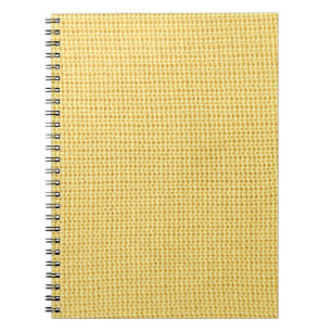 Spring crochet background in yellow. notebook