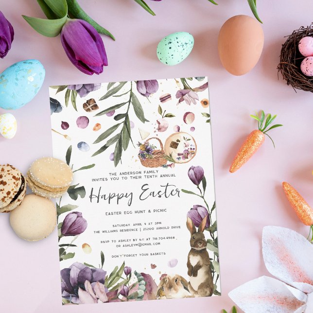 Spring Crocus | Easter Picnic and Egg Hunt Invitation (Creator Uploaded)