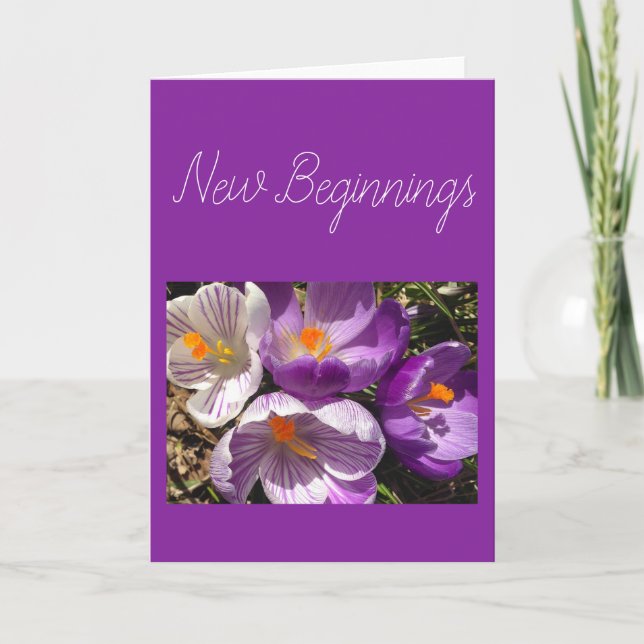 Spring Crocus New Beginnings Card (Front)