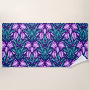 Spring crocuses beach towel