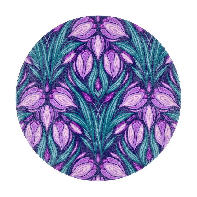 Spring crocuses cutting board (Front)