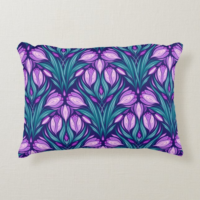 Spring crocuses decorative cushion (Front)