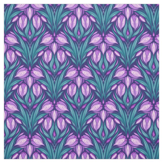 Spring crocuses fabric (Swatch)