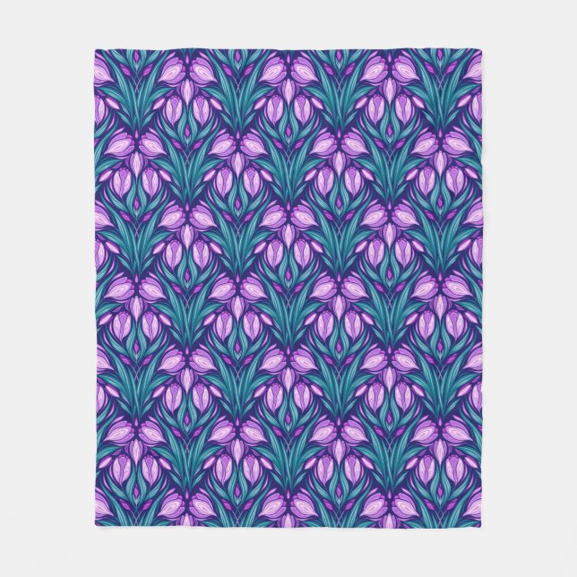 Spring crocuses fleece blanket (Front)