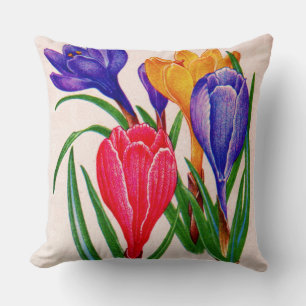 spring crocuses pillow