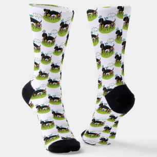 Spring Dachshund Dog Dachsie (black and tan) Cute Socks