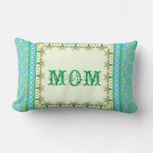 Spring Daffodil Border, Polka Dots Lumbar Pillow