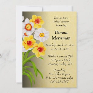 Spring Daffodil Bouquet Bridal Shower Invitation