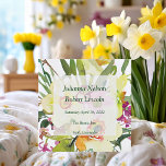Spring daffodil bouquet wedding  faux canvas print<br><div class="desc">Customise this spring daffodil bouquet</div>
