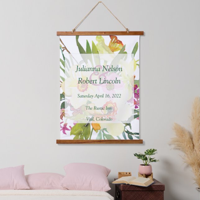 Spring daffodil bouquet wedding   hanging tapestry (Bedroom)