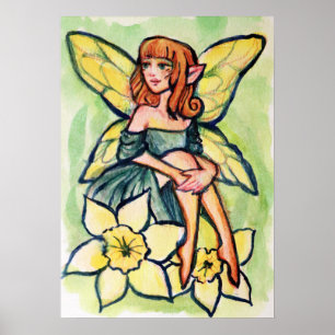 Spring Daffodil Fairy Poster